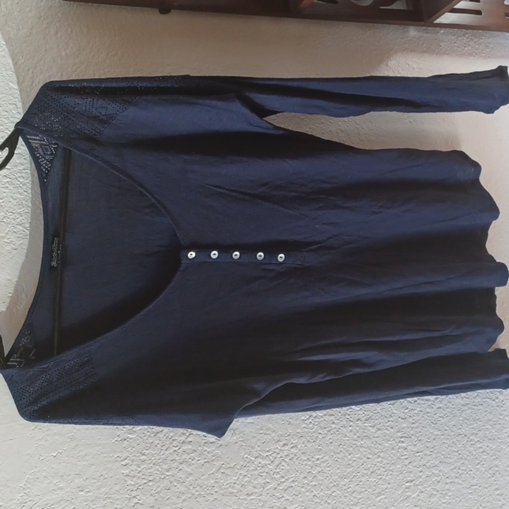 WOMENS LUCKY BRAND LONG SLEEVE, NAVY BLUE MEDIUM